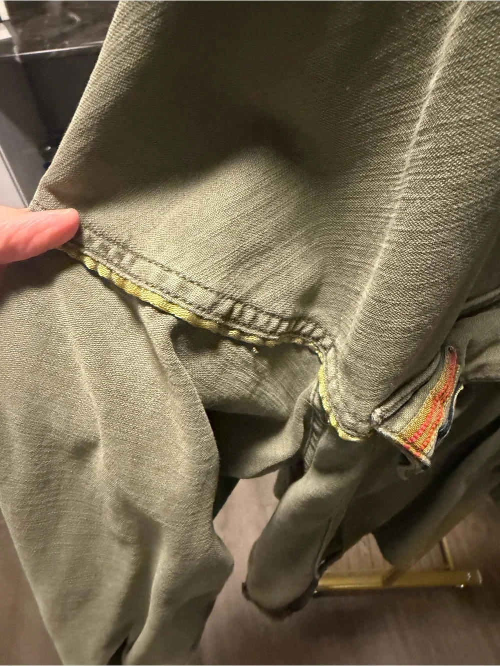 Free People Olive Green Utility Jacket with Oversized Pockets
